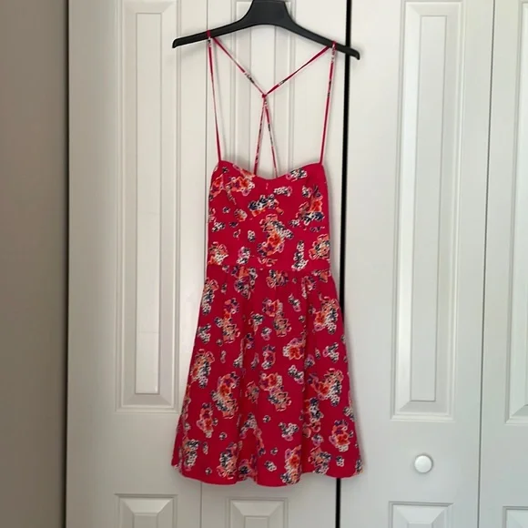 sachin and babi light blue dress American Eagle Blue Floral Cowl Neck Midi